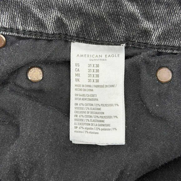 American Eagle Original Straight Jeans Mens 31x30 Black Ne(x)t Level Flex 1676 - Picture 13 of 16
